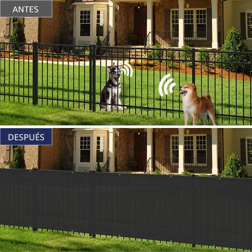Vista 2 de Windscreen4less - Pantalla de privacidad para valla de 6 x 20 pies, resistente; tela de malla para valla de protección contra viento, cubierta Negro