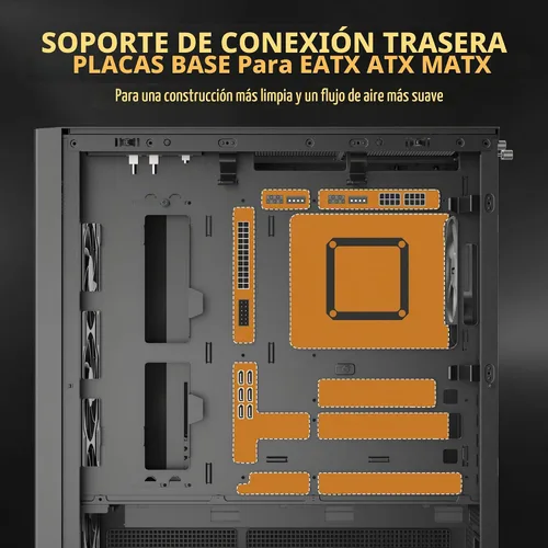 Vista 5 de darkFlash AIR NOVA - Funda para PC E-ATX de torre completa, funda para juegos ventilada de seis caras, radiador de hasta 16.535 in, montaje vertical