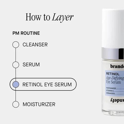 Vista 6 de Brandefy Retinol + Niacinamida Suero antienvejecimiento para ojos – Crema debajo de los ojos para ojeras y arrugas – Péptido, cafeína, vitamina C E