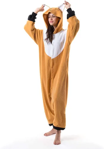 Vista 3 de Beauty Shine Disfraz unisex de dibujos animados para adultos Halloween Navidad pijamas de peluche para cosplay