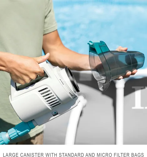 Vista 5 de Intex ZR200 - Aspirador inalámbrico recargable para piscina y spa con mango telescópico y 2 cabezales de cepillo intercambiables