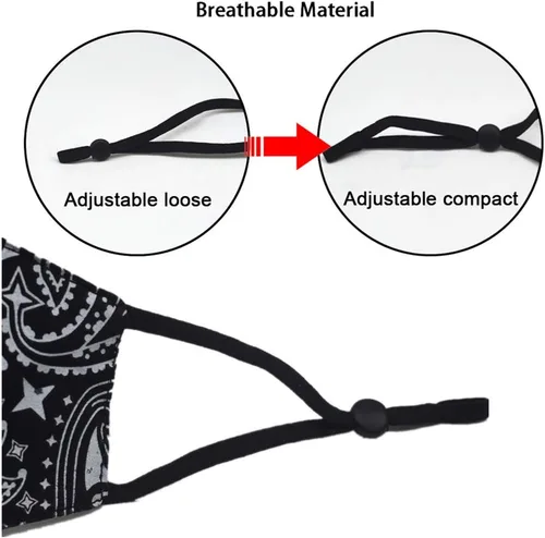 Vista 3 de Bandana de la cubierta de la cara, máscara de tela de algodón suave media cara protectora, pasamontañas de cachemira unisex de moda, Balaclava