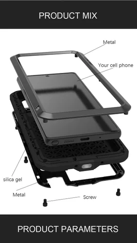Vista 4 de LOVE MEI Funda para Samsung Galaxy Note 20, resistente al aire libre, a prueba de golpes, a prueba de polvo, híbrida, de aluminio, resistente, Blanco
