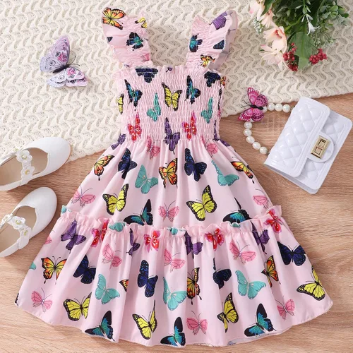 Vista 9 de RETSUGO Vestidos para niñas pequeñas, vestido casual de fiesta de cumpleaños, vestido de verano para niños pequeños, vestido de verano de 1 a 8 años