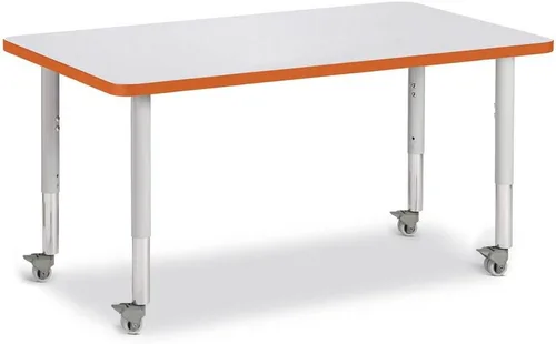 Vista 34 de Jonti-Craft Berries 6478JCM180 - Mesa de actividades rectangular, altura M (20-31 pulgadas de altura ajustable, móvil), 24 x 36 pulgadas