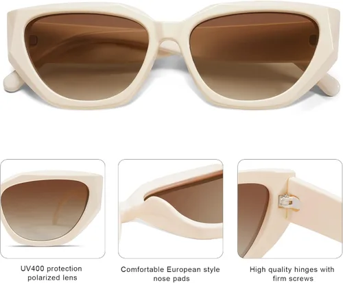 Vista 4 de SOJOS Gafas de sol polarizadas de ojo de gato lindo de moda para mujer Cateye SJ2237