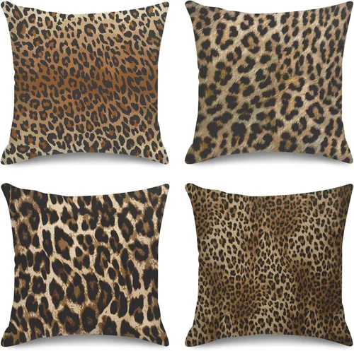 Vista 8 de Sanwarm Juego de 4 fundas de almohada decorativas para decoración del hogar, 16 x 16 pulgadas, fundas de almohada para sofá, fundas de almohada