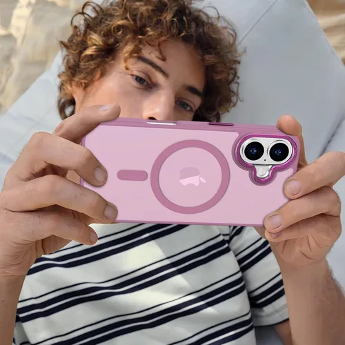 Vista 606 de Anuck - Funda magnética para iPhone 11 compatible con MagSafe, carcasa trasera mate translúcida dura, borde de TPU, delgada, resistente a impactos
