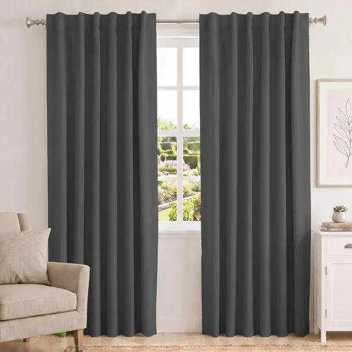 Vista 109 de Turquoize Cortinas Opacas con Aislamiento Térmico Paneles de Tratamiento de Ventanas con Bolsillo para Barra Paneles de Ventana para Ventanas