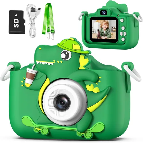 Vista 13 de Goopow Juguetes de Cámara para Niños de 3-8 Años Niñas Niños, Videocámara Digital para Niños con Cubierta Suave de Dibujos Animados, Mejor Regalo