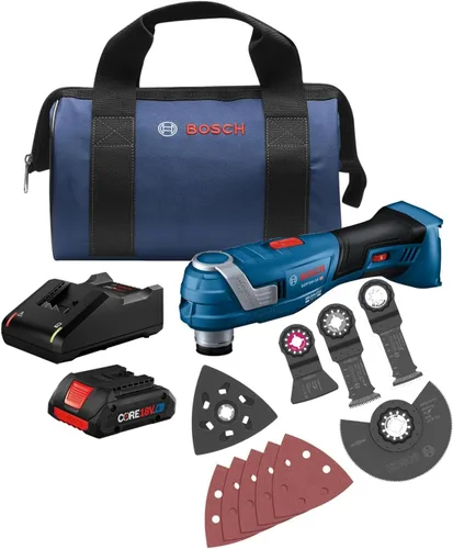 Vista 16 de BOSCH GOP18V-34B12 Kit multiherramienta oscilante StarlockPlus® de 18V sin escobillas con (1) batería de alimentación estándar de 2 Ah