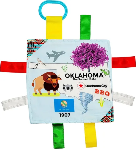 Vista 12 de Baby Jack & Co - Cochecito de juguete para bebés de 8 x 8 pulgadas con etiqueta del estado de Arkansas, juguetes arrugados para desarrollar cinco