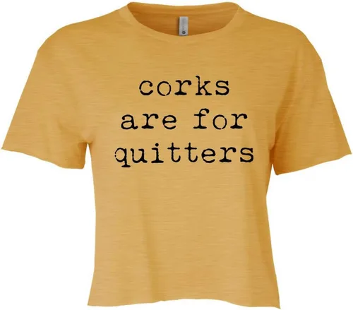 Vista 9 de Cute Women's Screen Printed Crop Tee, Shirts With Sayings, Heather Gray or Gold