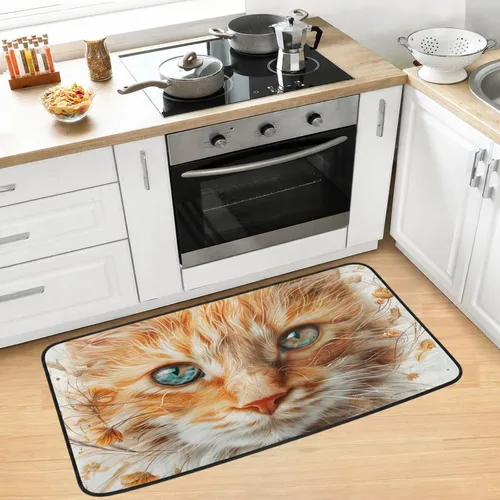 Vista 14 de Tapete de cocina de gallo de granja, antideslizante, lavable, para baño, sala de estar, dormitorio, 39 x 20 pulgadas a001