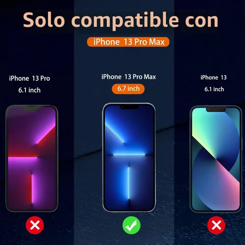 Vista 7 de IMBZBK Paquete de 3 protectores de pantalla para iPhone 13 Pro Max con 3 protectores de lente de cámara de vidrio templado Accesorios Protector
