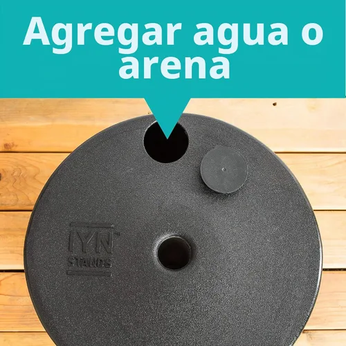 Vista 2 de Soporte para poste de luz para exteriores, 9.5 pies, negro, acero con recubrimiento en polvo resistente a la intemperie, base de tanque 1 Paquete