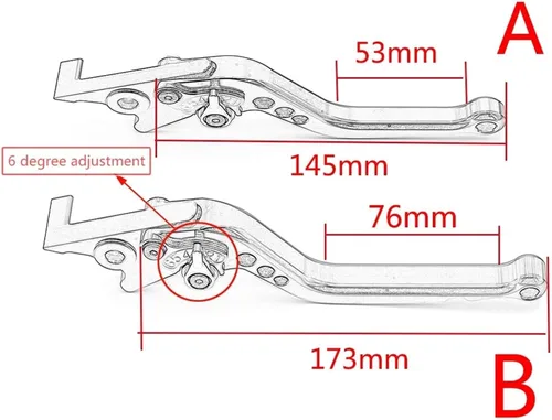 Vista 3 de Para Yamaha MT07 MT09 2017 2020 FZ1 FAZER FZ6R FZ8 XJ6 FZ6 MT-07 FZ-09 XSR700 XSR900 XSR Palancas de embrague de freno corto y largo