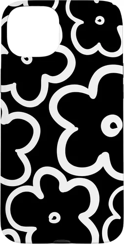 Vista 9 de Cute Flower Pattern Large Wildflower Black and White Floral Case for iPhone 17