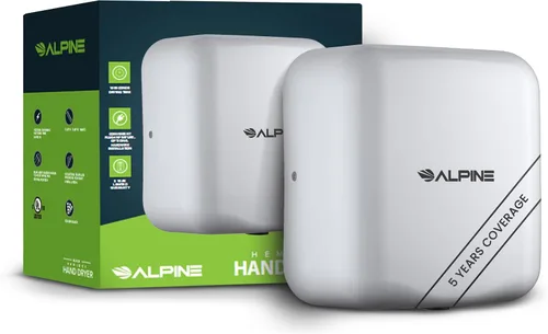 Vista 10 de Alpine - Secador de manos automático comercial - Secador de manos de aire de alta velocidad para el hogar, restaurante, baño y zonas de alto Negro