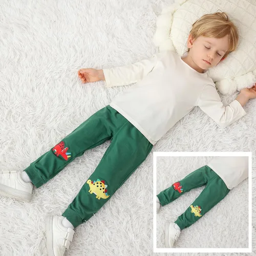 Vista 6 de GFQLONG Pantalones deportivos de algodón para niños de 2 a 6 años A-verde y azul