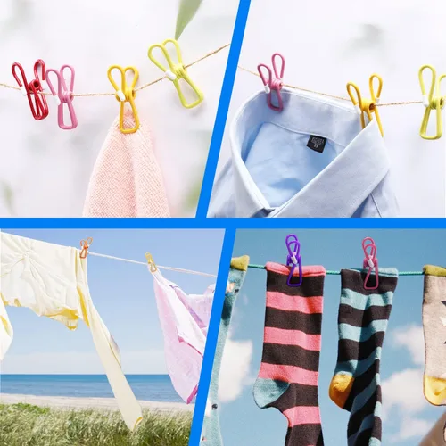 Vista 6 de Clips para bolsas con revestimiento de PVC - Clips para chips y alimentos (colores mezclados 30 piezas)