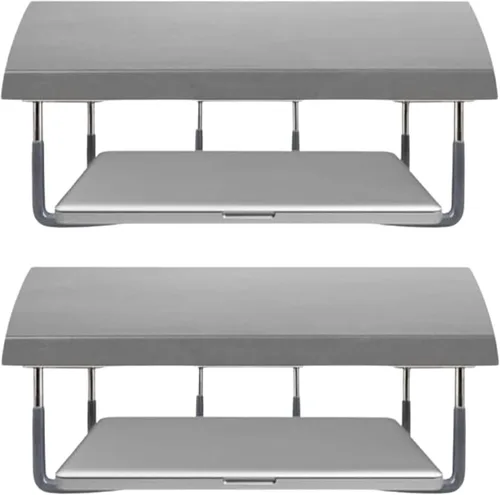 Vista 9 de TidyFriend - Soporte de goma para laptop debajo del escritorio, 3 estantes en 1 juegos, soporte para laptop debajo del escritorio, organizador
