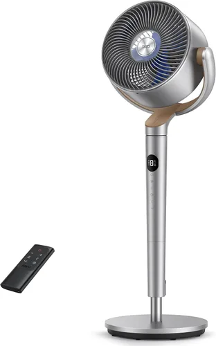 Vista 9 de Dreo - Ventilador de pie, oscilación inteligente de 120°+120°, ventiladores de piso con control Wi-Fi/por voz, ventilador de 90 pies
