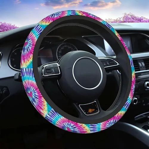 Vista 24 de Swono Fundas de volante de neopreno antideslizantes con diseño de fantasmas lindos y divertidos fantasmas bailarines de Halloween, agarre cómodo