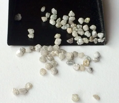 Vista 5 de Gems For Jewels Diamante en bruto gris brillante de 0.079-0.197 in, diamante en bruto gris, diamante sin cortar, diamante gris, diamantes sueltos