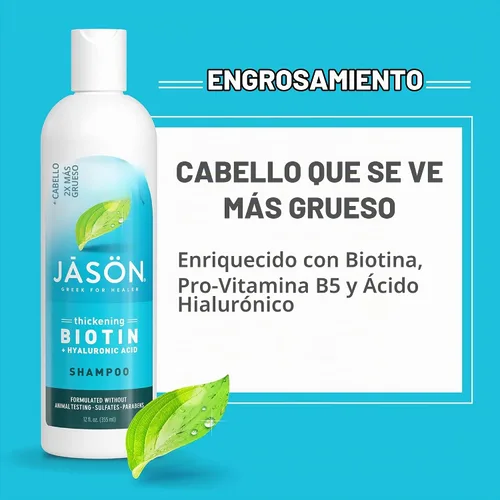 Vista 4 de Jason Champú de biotina espesante, 12 onzas