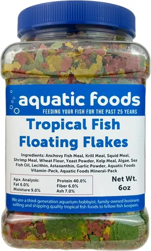 Vista 4 de Copos de pescado tropical premium, sabor krill, tarro de 2 onzas