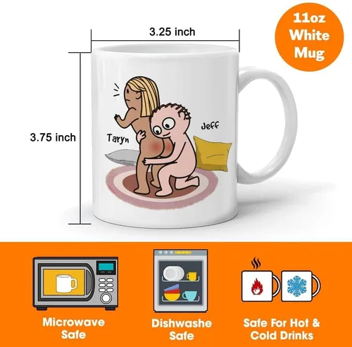 Vista 3 de Taza Kamasutra personalizada, regalos del día de San Valentín para esposa, divertida taza de aniversario para ella, regalos de inauguración