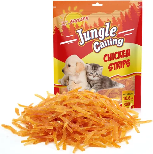 Vista 10 de Jungle Calling Golosinas suaves de pollo para gatos y perros, aperitivos
