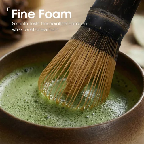 Vista 6 de Matcha Set, 5-Piece Matcha Whisk Set with Bowl & 100-Prong Whisk Beige