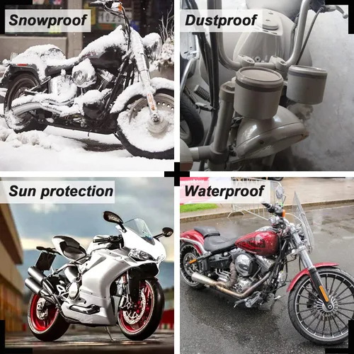 Vista 6 de WinPower Funda Impermeable para Motocicleta para Exteriores Protección contra Todo Clima Invierno Nieve Universal Cubierta para Motocicleta