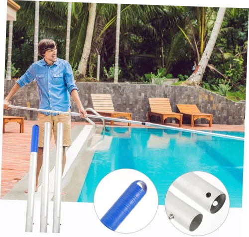 Vista 8 de NOLITOY Lago Skimmer poste de conexión de metal resistente largo poste el 3.3 ft para el mantenimiento de la piscina