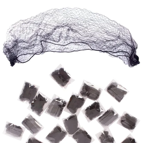 Vista 5 de WeKen 30 redes para el cabello, redes invisibles de 22 pulgadas para mujeres, redes de malla con borde elástico para servicio de alimentos, moño
