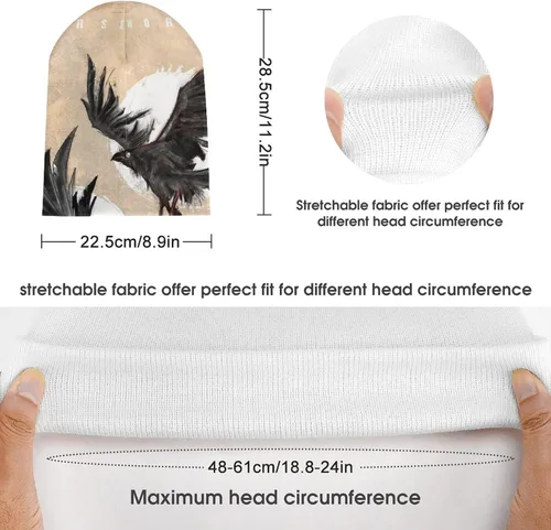 Vista 2 de Vikings - Gorro de punto con puños, estampado 3D de mito nórdico de graffiti, divertido accesorio para la calle