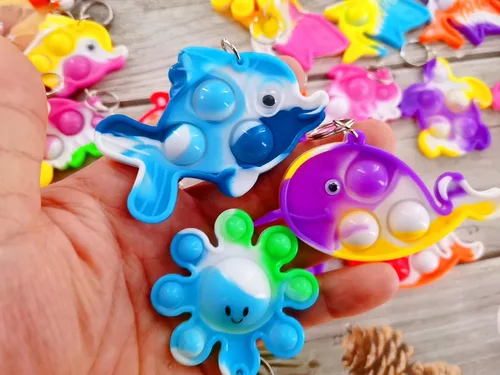 Vista 2 de 30 paquetes de tiburón, tortuga, delfín, pez, pulpo, sirena, ballena, mini océano surtido, juguetes de burbujas para niños, niños, aula