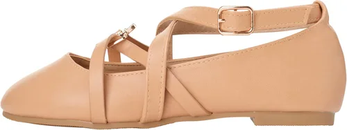 Vista 4 de bebe Zapatos de vestir para niña - Zapatos de ballet con tiras y medallón de diamantes de imitación (niña pequeñaniña grande)