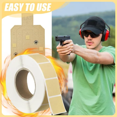 Vista 7 de Qilery 9000 calcomanías cuadradas autoadhesivas de tiro para pastores blancos de 0.87 pulgadas para rango de pistola, accesorios de práctica