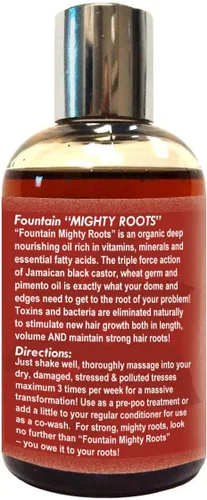 Vista 6 de FOUNTAIN Mighty Roots - Dañado - Receding - Bordes - Punto calvo - Aceite para adelgazar el cabello - Botella aplicadora - 4 onzas líquidas