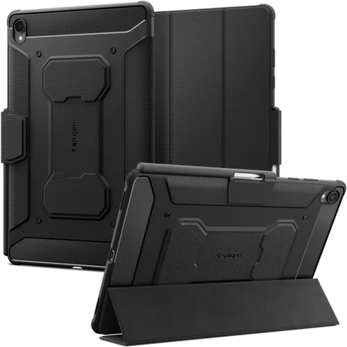 Vista 9 de Spigen Funda Rugged Armor para Galaxy Tab S8 (2022) / Tab S7 (2020) con soporte para bolígrafo S integrado, color negro
