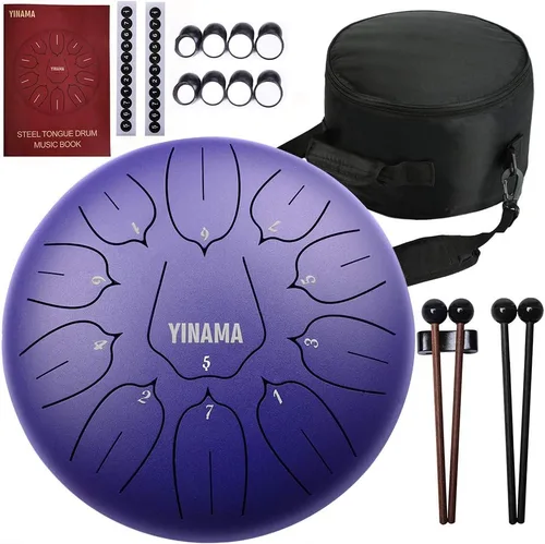 Vista 7 de Instrumento de percusión de tambor de lengua de acero, 11 notas, 10 pulgadas, negro
