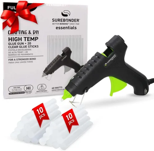 Vista 11 de Surebonder Kit de pistola de pegamento caliente de alta temperatura con 20 barras de pegamento multiusos de tamaño completo incluidas, perfecto