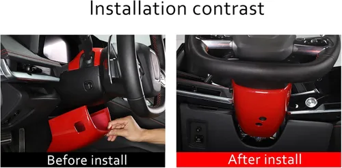 Vista 7 de Cubierta inferior para base de volante compatible con Chevrolet Corvette C8 Stingray 2020-2023 ABS 2 piezas, accesorios de moldura