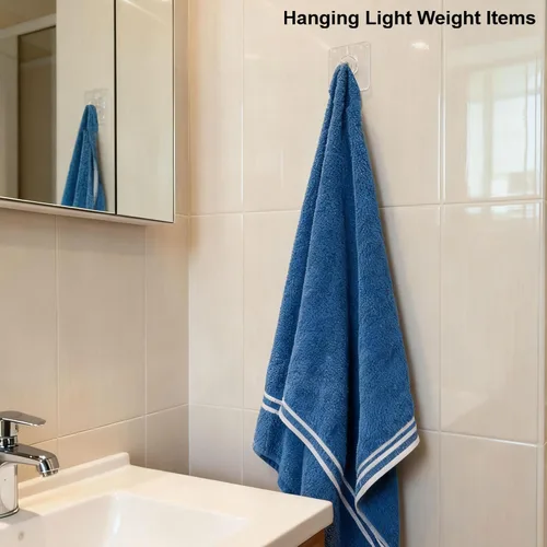 Vista 3 de 12 piezas de perchas para cuadros sin clavos, perchas de pared sin clavos, ganchos adhesivos para pared para colgar cuadros para cocina, baño, hogar