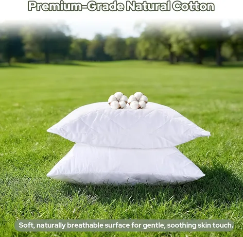 Vista 2 de CoolShields Protectores de Almohada Premium 100% Algodón Impermeables con Cremallera, Transpirables y Silenciosos, Superficie Hipoalergénica Suave