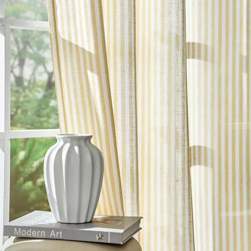 Vista 12 de jinchan Linen Blackout Curtains Back Tab 96 Inch 2 Panels Striped Blue Blue Stripe Lined