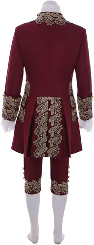 Vista 4 de COUCOU Age Disfraz victoriano para hombre, disfraz rococó, chaqueta, chaleco de príncipe cosplay de Halloween